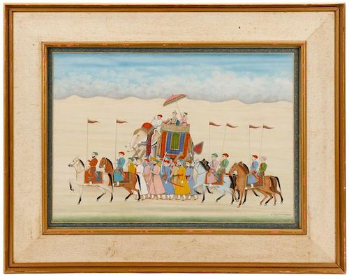 Sharif, Processional Watercolor, Signed & Dated