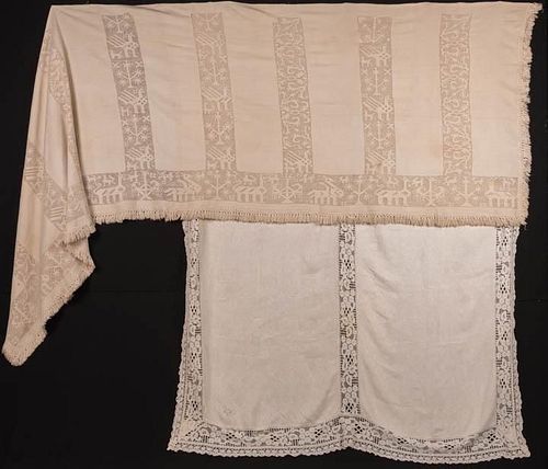 BED HANGING & COVERING, ITALY, LATE 19th - EARLY 20th C