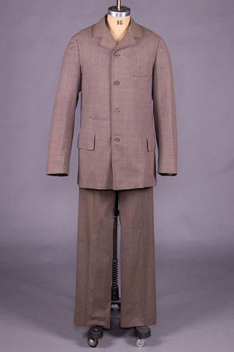 THREE PIECE MANS BROWN SHADOW CHECK SUIT, AMERICA, 1900