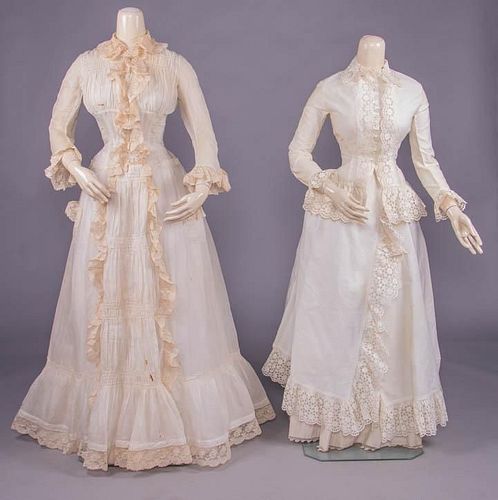 TWO DAY DRESSES, EARLY 1880s