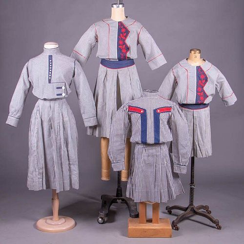 FOUR CHILDS SEASIDE COSTUMES, AMERICA, 1910s