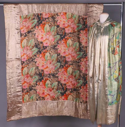 TWO LAMÃ‰ EVENING WRAPS, MID 1920s