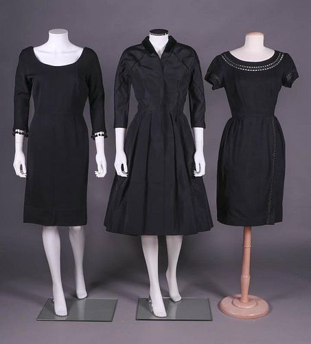 THREE BLACK DRESSES, AMERICA, MID 1950s-1967