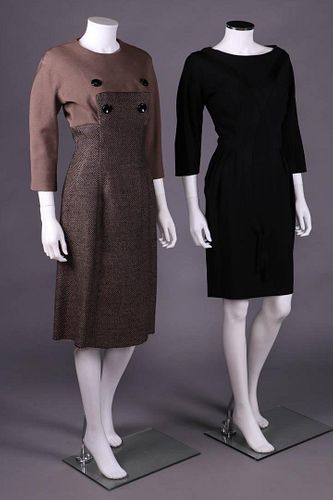 BALMAIN & IRENE DAY DRESSES, PARIS & AMERICA, 1952 & 55