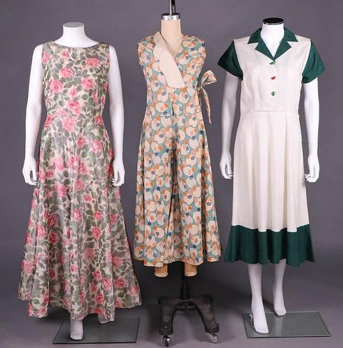 TWO CULOTTES & ONE DAY DRESS, AMERICA, 1920 & 1940-50s