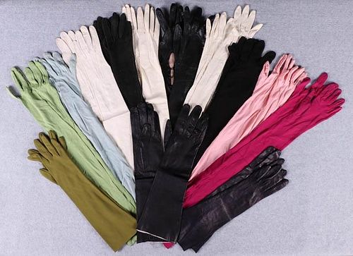 GENEROUS LOT OF EVENING GLOVES, FRANCE, ITALY & AMERICA