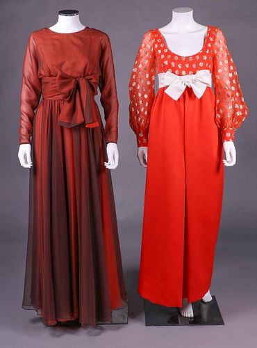 TWO GEOFFREY BEENE EVENING GOWNS, NEW YORK, 1970-1980s