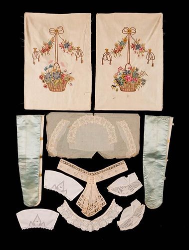 ACCESSORY BAG, COLLARS, CUFFS, SLEEVES, 1820-1870s