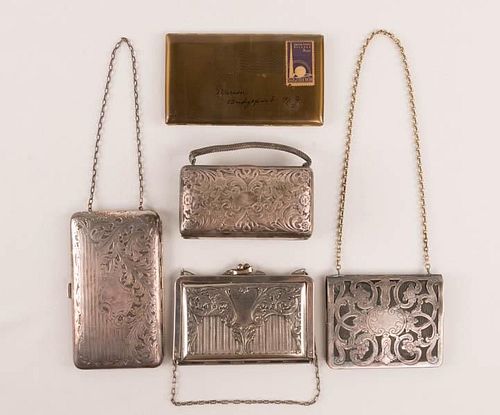 FIVE METAL ACCESSORY CASES, AMERICA, EARLY 20th C