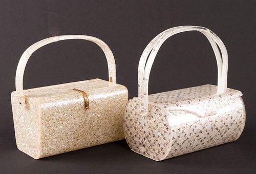 TWO WILARDY LUCITE BOX BAGS, NEW YORK, c. 1952 & 1954