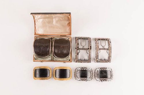 FOUR MANS SHOE BUCKLES, ENGLAND, MID-LATE 18th C.