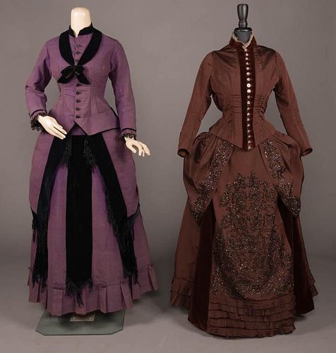 TWO AFTERNOON DRESSES, 1880s