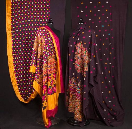 TWO COTTON SAREES, RAJASTHAN, EARLY 20TH C