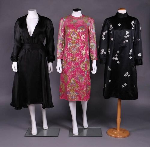 THREE DESIGNER COCKTAIL DRESSES, AMERICA, 1966-1972