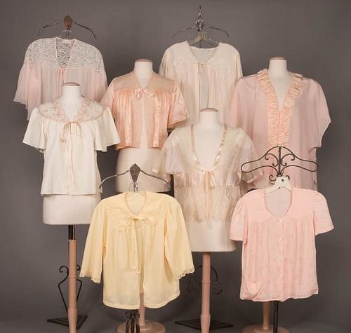 EIGHT BED JACKETS, c. 1912 & 1930-1950s