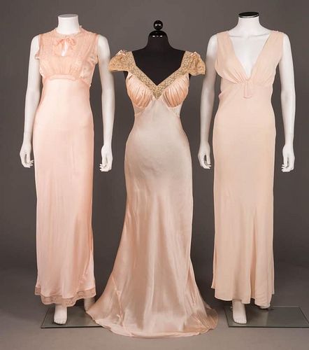 FOUR PINK LINGERIE GOWNS, AMERICA, 1930s