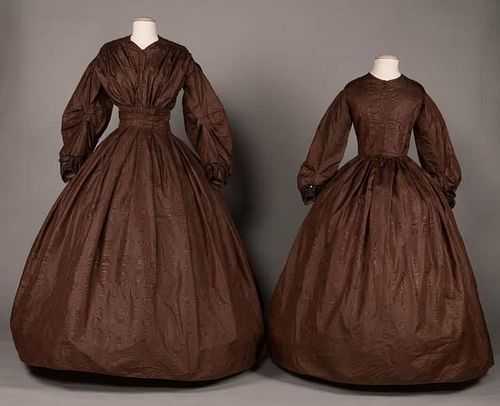 MOTHER & DAUGHTER AFTERNOON DRESSES, AMERICA, 1840s