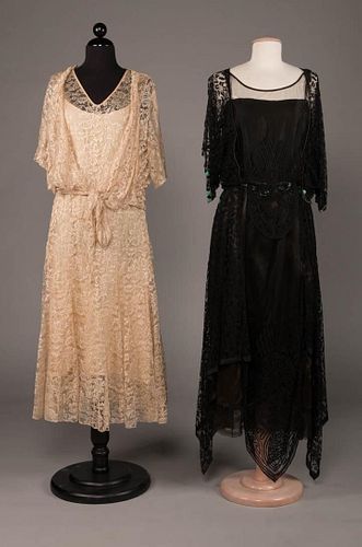 TWO LACE DAY DRESSES, 1920s