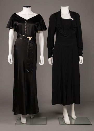TWO BLACK DRESSES, 1930s