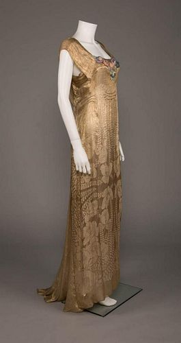 GOLD LAME EVENING GOWN, c. 1934