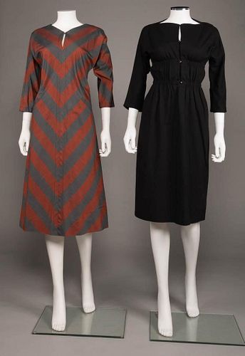 TWO CLAIRE MCCARDELL DAY DRESSES, 1940s