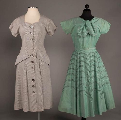 TWO EISENBERG DAY DRESSES, 1950s