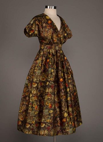 CLAIRE MCCARDELL SILK DAY DRESS, 1950s
