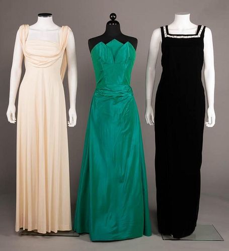 THREE EVENING GOWNS, AMERICA, 1950-1960s