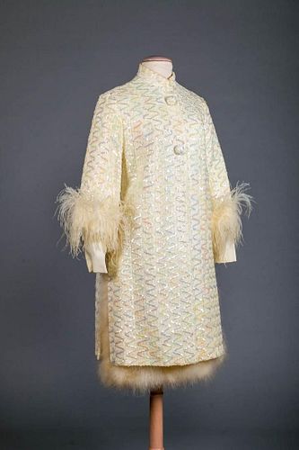 FEATHERED COAT & DRESS, NEW YORK, 1960s