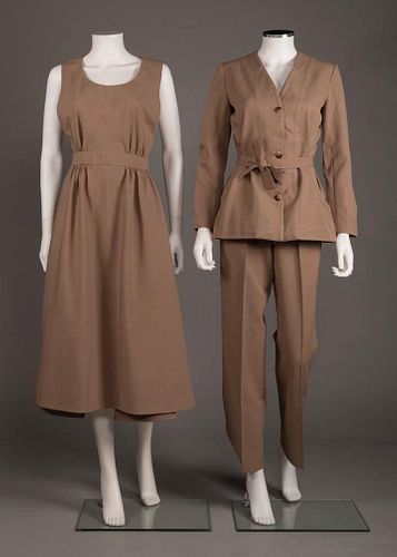 TWO HALSTON FOR BRANIFF AIRLINES ENSEMBLES, 1982