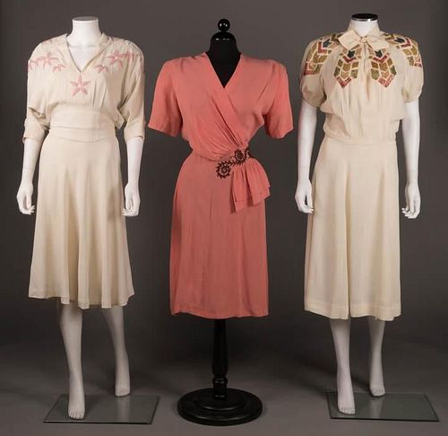 THREE DAY DRESSES, AMERICA & ENGLAND, 1940-1945