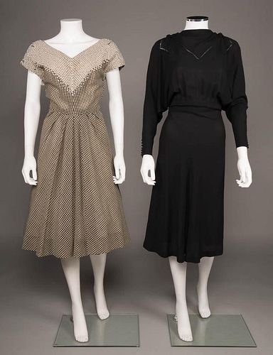 TWO COCKTAIL DRESSES, AMERICA, 1940 & 1948