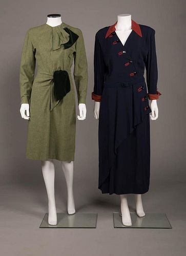 TWO DAY DRESSES, AMERICA, 1940-1941