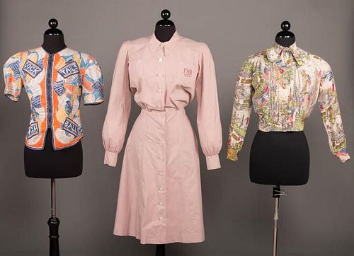 TWO NOVELTY BLOUSES & ONE DRESS, 1940-1946