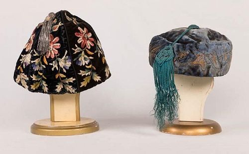 TWO TURKISH SMOKING HATS, 1880-1890s