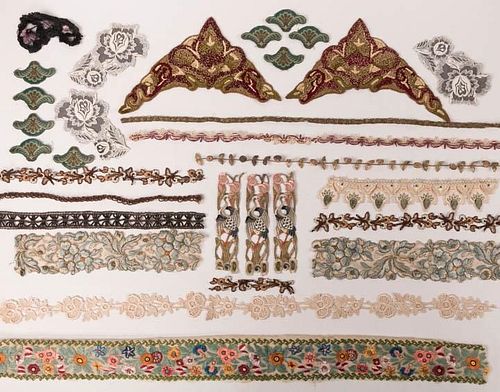 EMBROIDERED APPLIQUES & TRIMS, EARLY- MID 20TH