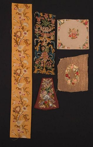 FIVE PIECES OF CANVAS WORK, 1700-1880s