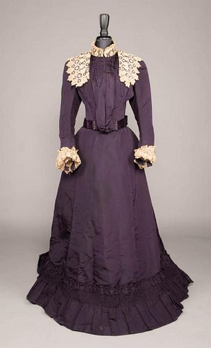 SILK FAILLE VISITING GOWN, 1890s