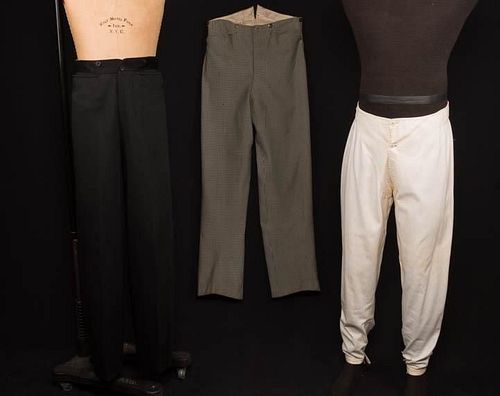 TWO MANS TROUSERS & ONE UNDER DRAWERS, 1890s