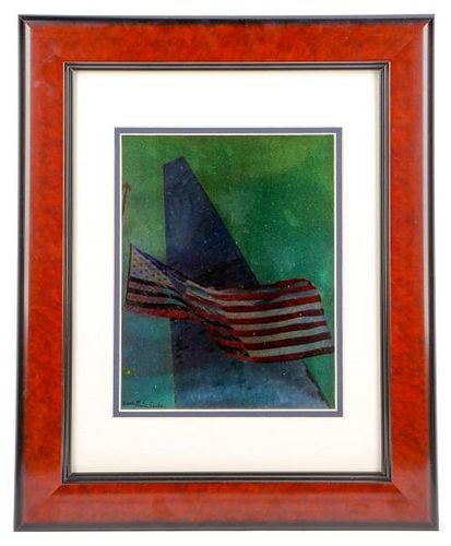 Sachs, American Flag & Washington Monument Print