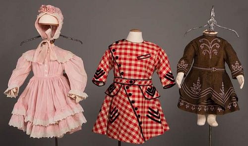 THREE CHILDREN'S OUTFITS, AMERICA, 1860s & 1890s