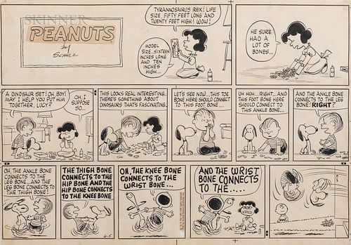 Charles M. Schulz (American, 1922-2000), Tyrannosaurus Rex, A Peanuts Cartoon, Sunday, June 5, 1960