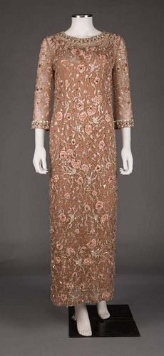 MOLLIE PARNIS MULTI COLORED BEADED GOWN, NEW YORK,