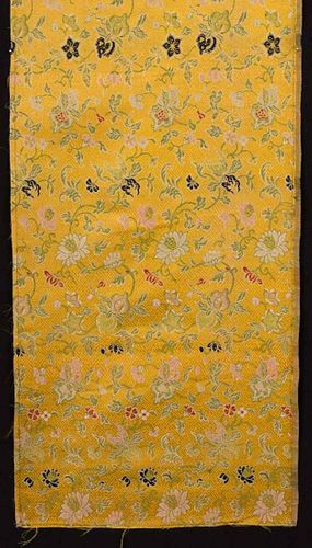 IMPERIAL YELLOW BROCADE PANEL, CHINA, c. 1700