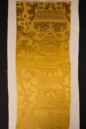 IMPERIAL SILK WALL COVERING FRAGMENT, CHINA, c. 1750
