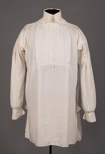 MANS LINEN DRESS SHIRT, c. 1820