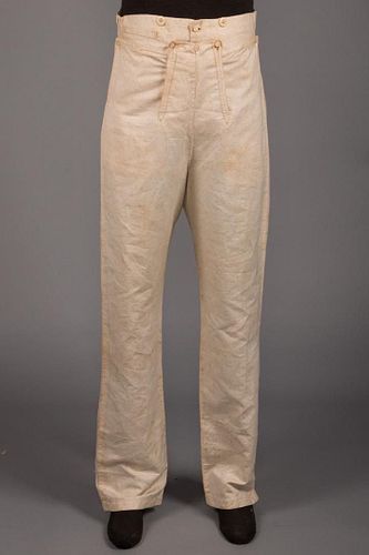 MANS FLECKED FALL-FRONT TROUSERS, EARLY 19TH C