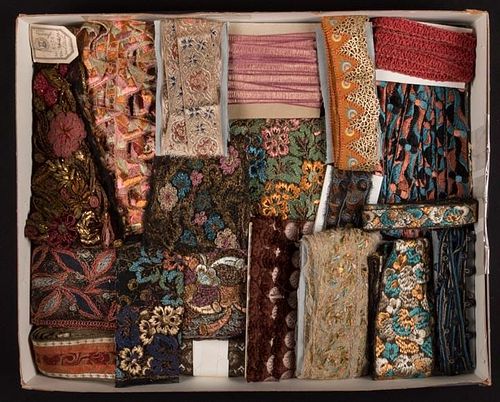 EMBROIDERED & METALLIC TRIMS, EARLY 20TH C