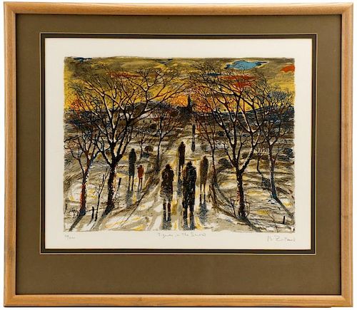 "Figures in the Snow", Zupan Lithograph 50/200