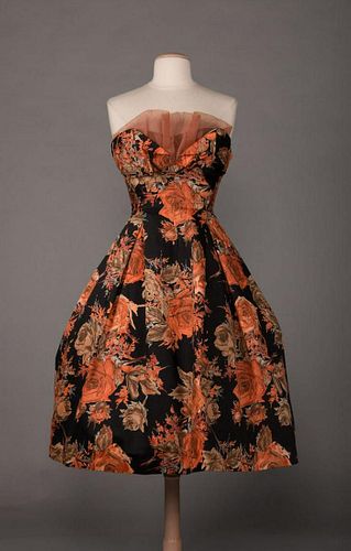 PRINTED COTTON PARTY DRESS, LONDON, 1950s